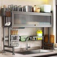 Dprodo Over the Sink Dish Drainer Drying Rack in Jet Black | Size: 1 Pack