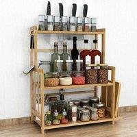 Dprodo Bamboo Spice Rack Storage Shelves in Natural | Size: 1 Pack