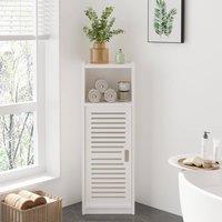 Dprodo Bathroom Waterproof Floor Standing Storage Cabinet in White