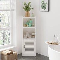 Dprodo Bathroom Waterproof Floor Standing Storage Cabinet in Cool White