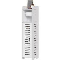 Dprodo Small Space Toilet Paper Holder Stand in White