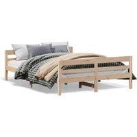 Berkfield Home Bed Frame without Mattress 120x200 cm Solid Wood Pine in Brown | Size: Small Double
