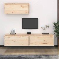 Berkfield Home TV Cabinets 3 pcs Solid Wood Pine in Brown