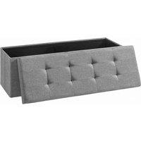 Dprodo Linen Storage Ottoman Folding Foot Rest Stool, 76cm x 38cm x 38cm in Mid Grey | Size: 76 cm x 38 cm x 38 cm