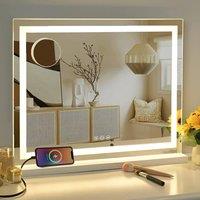 Dprodo 58cm x 45cm 3 Color Dimmable Vanity Mirror with Lights in Natural White | Size: 1 Pack