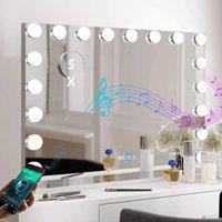 Dprodo 18 Dimmable LED Bulbs Large Vanity Mirror with Lights in Cool White | Size: 1 Pack