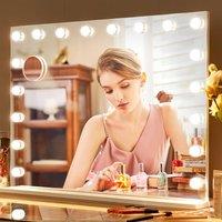 Dprodo 18 Dimmable LED Bulbs Large Vanity Mirror with Lights in White | Size: 1 Pack