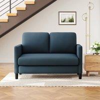 Dprodo 129CM Comfy Teddy Fleece Love Seat Couch, Tool-Free Setup in Blue | Size: 1 Pack