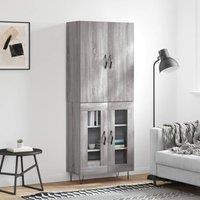 Berkfield Home Highboard Grey Sonoma 69.5x34x180 cm Engineered Wood