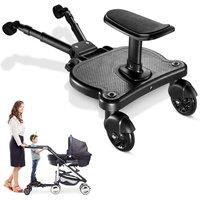 Dprodo Universal Stroller Board with Detachable Seat in Black