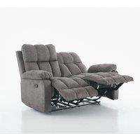 FURNITURE ONE Manual Recliner Sofa, Fabric Upholstery Recliner Loverseat in Grey | Size: 2 Seater