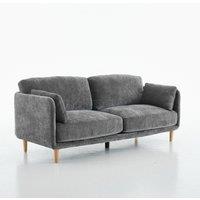 FURNITURE ONE Velvet Upholstered 3 Seater Sofa, Luxury Modern 3 Seater Couch in Grey