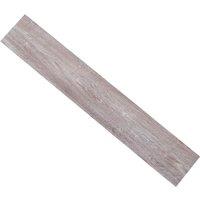 H&O Direct 36Pcs Taupe Rustic Wood Grain Self-Adhesive PVC Flooring with 0.07mm Wear-Resistant Layer, 5m Pack
