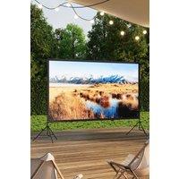 Living and Home 120" 3D 4K HD Outdoor Indoor 16:9 4K Portable Projector Screen with Stand in Black