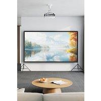 H&O Direct 120" 3D 4K HD Outdoor Indoor 16:9 4K Portable Projector Screen with Stand in Black