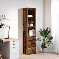 Berkfield Home Highboard Old Wood 37.5x35x180 cm Engineered Wood in Brown