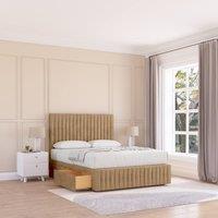 Sloomy Madison Divan Bed Base No Drawers 12 Footboard & 54 Floor Standing Headboard in Light Brown | Size: Double