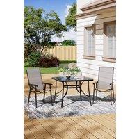 Living and Home 2-Seater Outdoor Garden Dining Bistro Set in Black