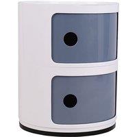 Living and Home 2-Tiered Plastic Storage Drawer Unit in Grey