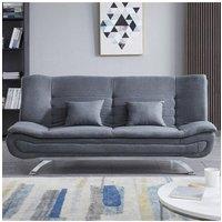 Living and Home 2-Seat Convertibles Sofa Bed with Cushions in Grey