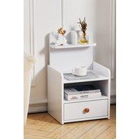 Living and Home One Drawer Wooden Bedside Table in White