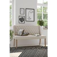 Living and Home Beige Upholstered Tufted Dining Bench 138cm