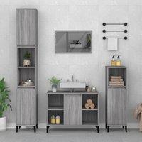 Berkfield Home Sink Cabinet Grey Sonoma 80x33x60 cm Engineered Wood | Size: 80 x 33 x 60 cm
