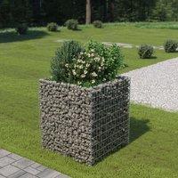 Berkfield Home Gabion Raised Bed Galvanised Steel 90x90x100 cm in Silver | Size: 90 x 90 x 100 cm