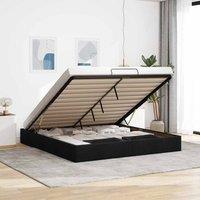 Berkfield Home Ottoman Bed Frame without Mattress Black Super King Fabric