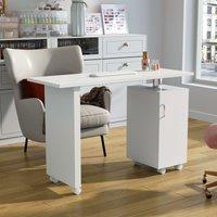 Living and Home Rolling Manicure Salon Station with Storage in White