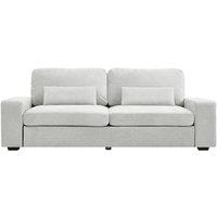 Living and Home 2-Seater Chenille Upholstered Sofa with Pillows in Light Grey