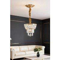 Living and Home Glam Gold Crystal Ceiling Light