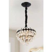 Living and Home Elegant LED Crystal Pendant Light in Black