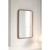 Yearn Mirrors Oak Framed Curved Wall Mirror 90x60cm in Natural | Size: 90x60 cm