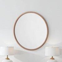Yearn Mirrors Beaufort Round Solid Oak Wood Mirror in Light Oak