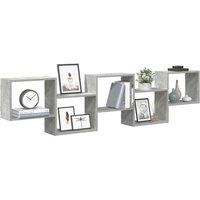 Berkfield Home Wall Cube Shelf 5 Compartments Concrete Grey Engineered Wood