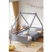Living and Home 197x97x153cm Grey Core Board Cabin Pine Bed | Size: 197 x 97 x 153 cm