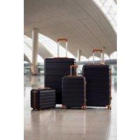 Living and Home 4PCS Color-Block Lockable Travel Suitcase Set in Black
