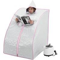 SHEONLY Portable Sauna Tent With Chair Realxing Body Sauna Steam Home Spa in Silver