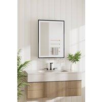 H&O Direct Modern Black Surface LED Mirror Cabinet