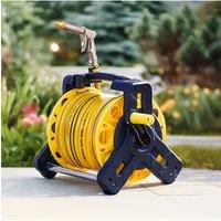Garden Sanctuary Portable Outdoor Garden Watering Hose Reel Set 25m in Yellow
