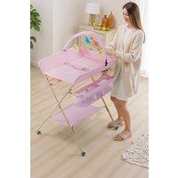 Living and Home Versatile Folding Baby Changing Table in Pink