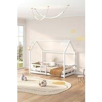 Living and Home Wooden House Bed Frame in White