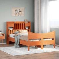 Berkfield Home Bed Frame without Mattress Wax Brown 135x190 cm Double Solid Wood Pine
