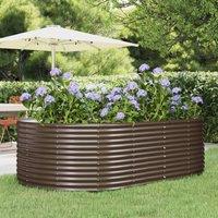 Berkfield Home Garden Raised Bed Brown 212x140x68 cm Powder-coated Steel | Size: 212 x 140 x 68 cm