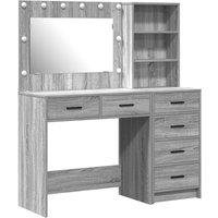 Berkfield Home 2 Piece Dressing Table Set with LED Grey Sonoma Engineered Wood