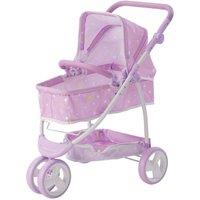 Teamson Kids Olivia's Little World 2 In 1 Baby Doll Stroller Pram Buggy in Purple