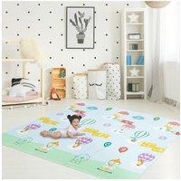 Teamson Kids Fantasy Fields Large Baby Crawling Mat Play Mat Soft Foam in Blue