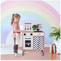 Teamson Kids Little Chef Contemporary Interactive Wooden Toy Kitchen Set in Black