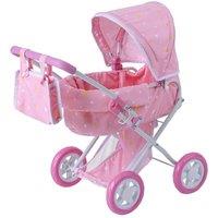 Teamson Kids Olivia's Little World Twinkle Stars Deluxe Baby Doll Stroller Pram in Pink